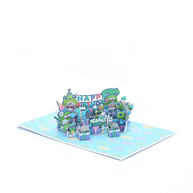 Happy Birthday Card 3D Birthday Frog Pop Up Card Greeting For Family Husband Wife Couple Friend greeting cards