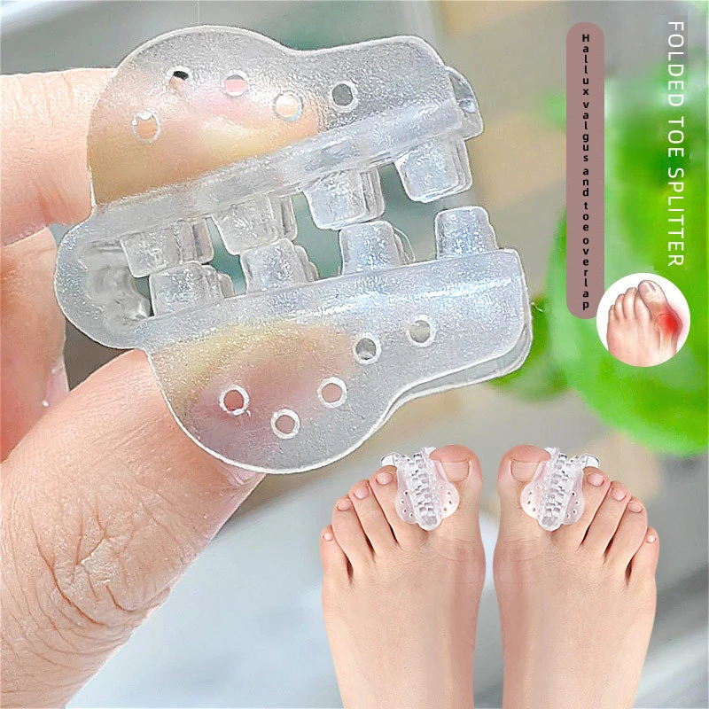 

2pieces=1pair Big Foot Bone Folding Free Cutting Toe Splitter Hallux Valgus Orthosis Overlapping Separators Bunions Pain Relief
