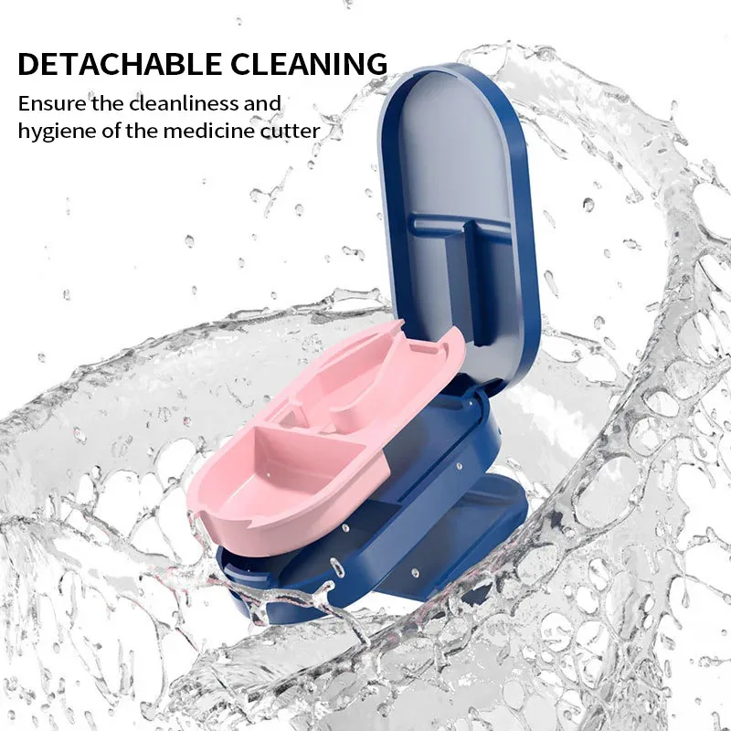 NEWPill Cutter Pill Splitter For Cutting Small Pills OrLarge Pills In Half,Cuts Pills Tablets Stainless Steel Blade Travel Sized