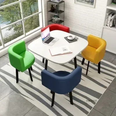 Conjunto de mesas de jantar redondas nórdicas, móveis para sala de jantar, cozinha, conjunto de mesa de jantar com 4 cadeiras, luz para casa, mesas centrais de luxo 49