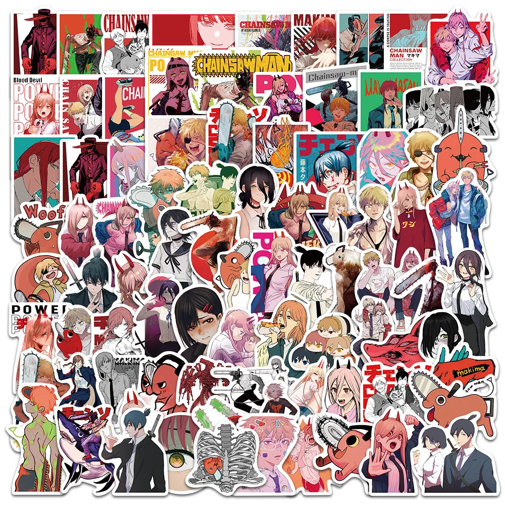 

10/50/100Pcs Hot Anime Chainsaw Man 2 Stickers Cartoon Graffiti Decals For Kids Laptop Luggage Guitar Skateboard PS5 Stickers
