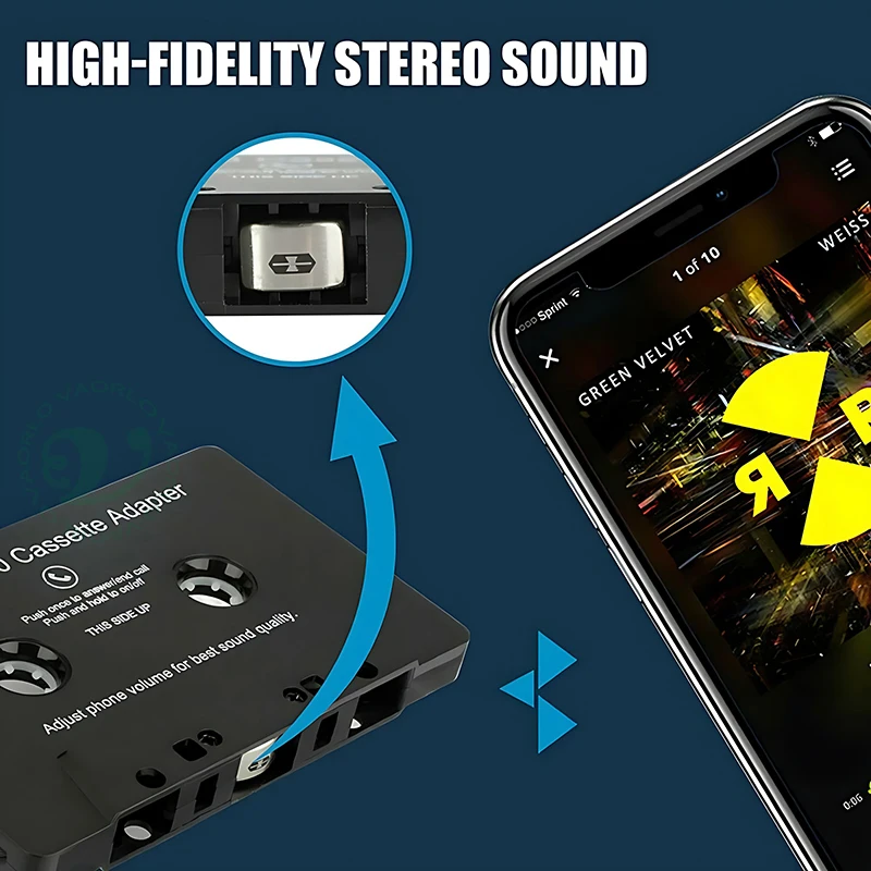 Bluetooth Audio Converter Universal Car Tape Converter Car MP3/SBC/stereo AUX Adapter