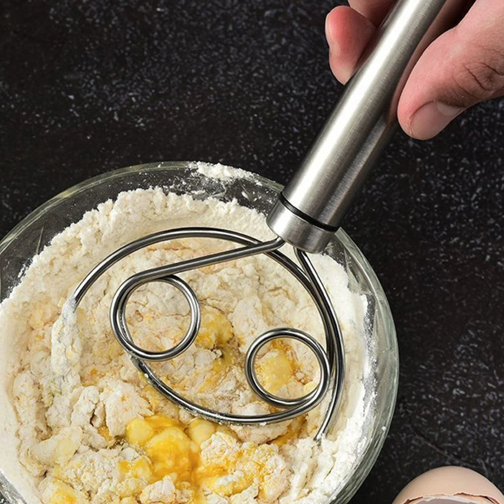 Stainless Steel Danish Dough Whisk Flour Whisk Kitchen Dough Mixer Bread Making Tools for Baking Cake Pizza,dough whisk