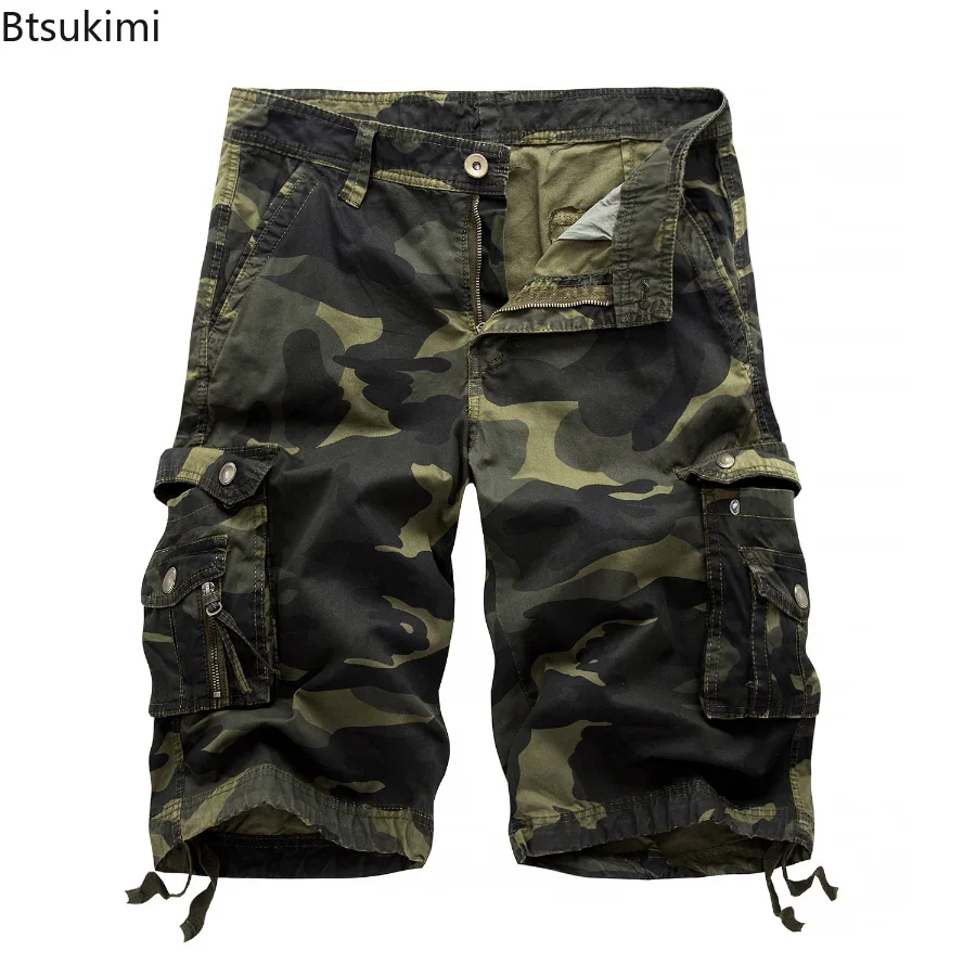 2024 Men's Summer Cargo Shorts Top Design Camouflage Military Army Khaki Shorts Homme Outwear Hip Hop Casual Cargo Men Shorts