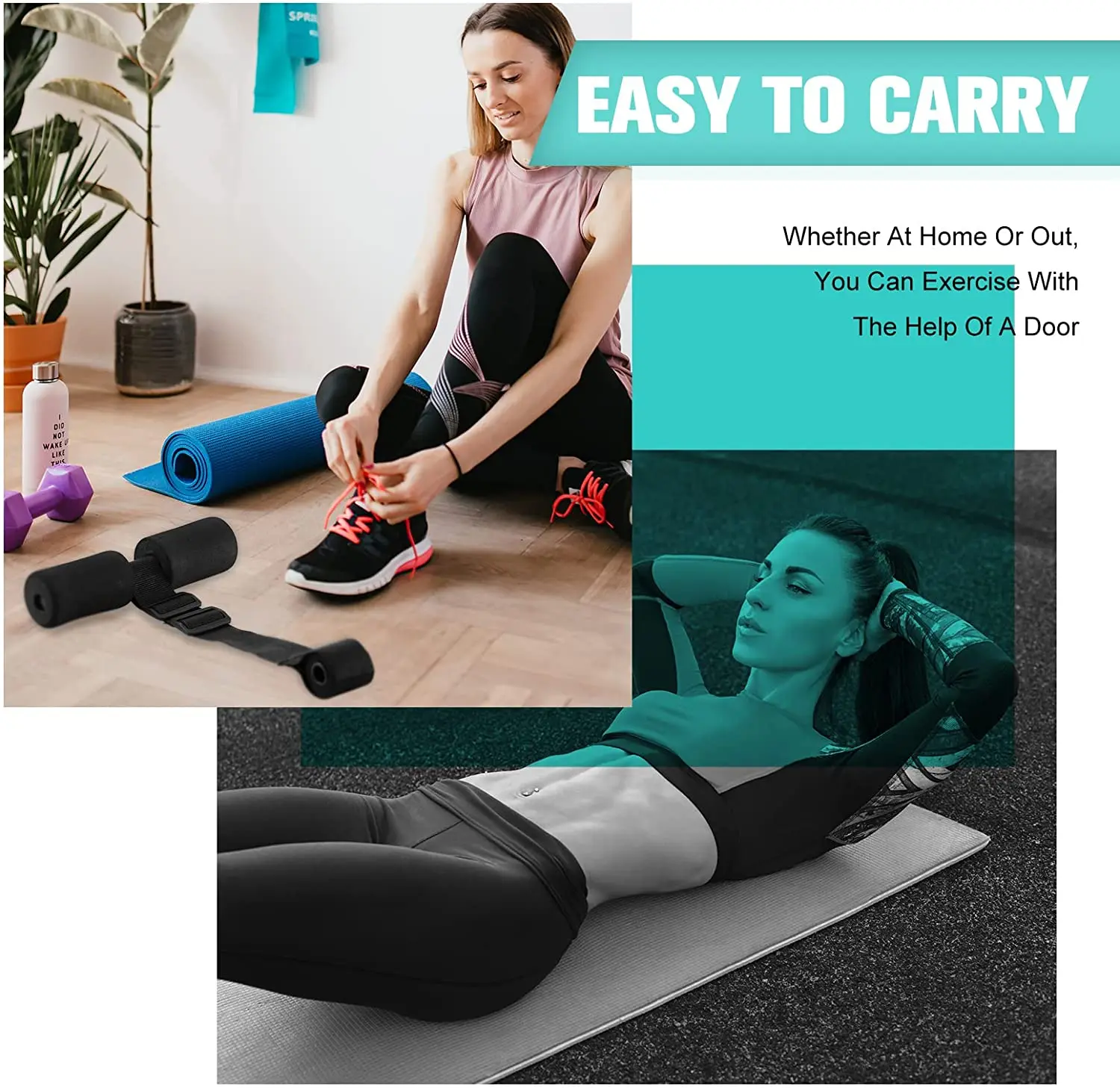 Hamstring Curl Strap Sit Up Machine Nordic Home Workout for Gear