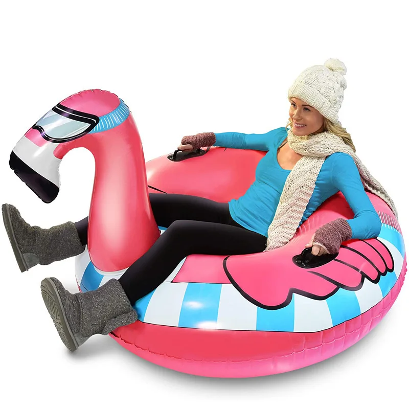 Winter Snow Skiing Inflatable Flamingo Outdoor Single Thickened Wear Ski Sled Inflatable Tire Ski Equipment