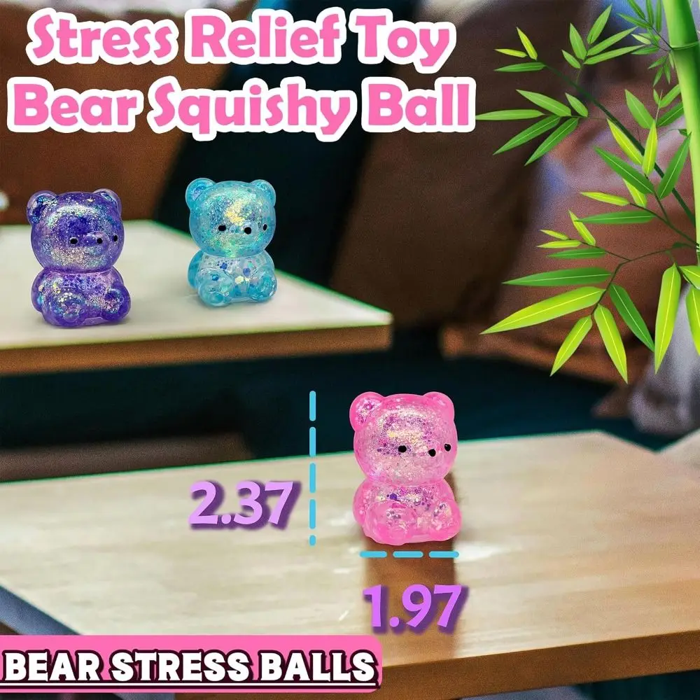 New Gummy Bear Bear Squishy Fidget Toys Soft Funny Squishy Ball Cute Sugar Stress Ball Sensory Toys for Adults 6