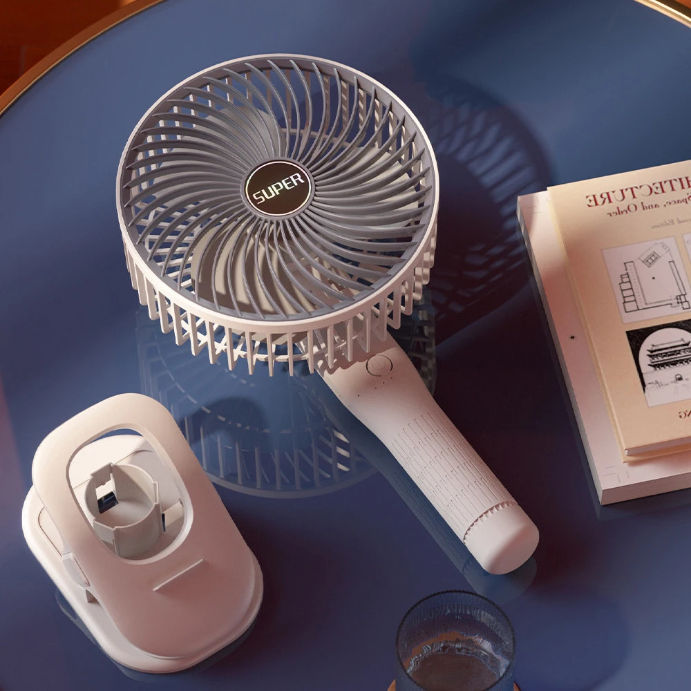 Clip Cooling Fan Rechargeable Portable Desktop Clip Fan 1200mAh 3 Speed Adjustable Angle Wall Mounted Fan Ventilator Cooler 3