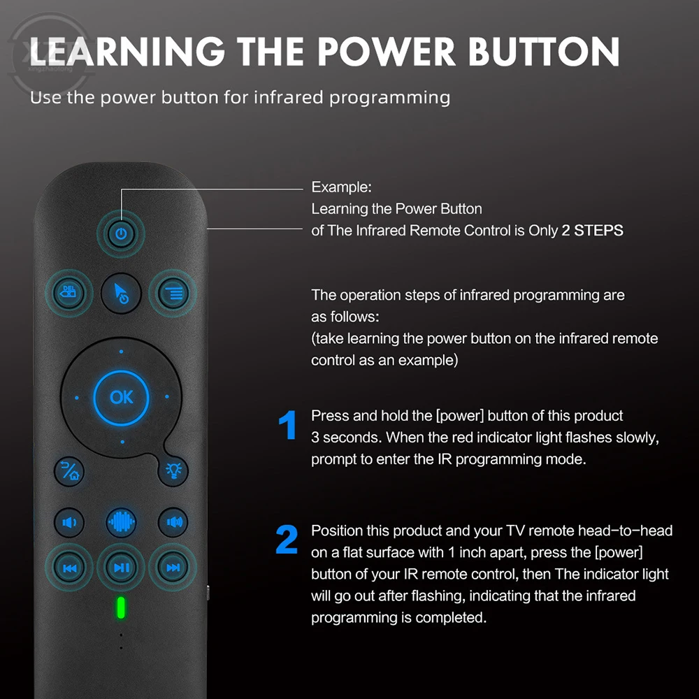 G60S Pro Air Mouse Wireless Voice Remote Control BT5.0 2.4G Bluetooth Dual Mode IR Learning with Backlit for Computer TV BOX PC