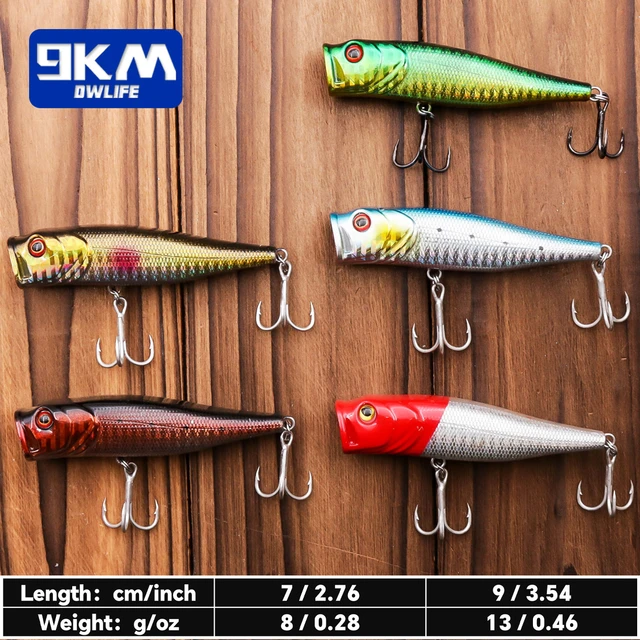 Popper Fishing Lures Saltwater 7~9cm Striper Pike Salmon Lures Bass  Topwater Fishing Lure Popper Fishing Plugs with Treble Hooks - AliExpress