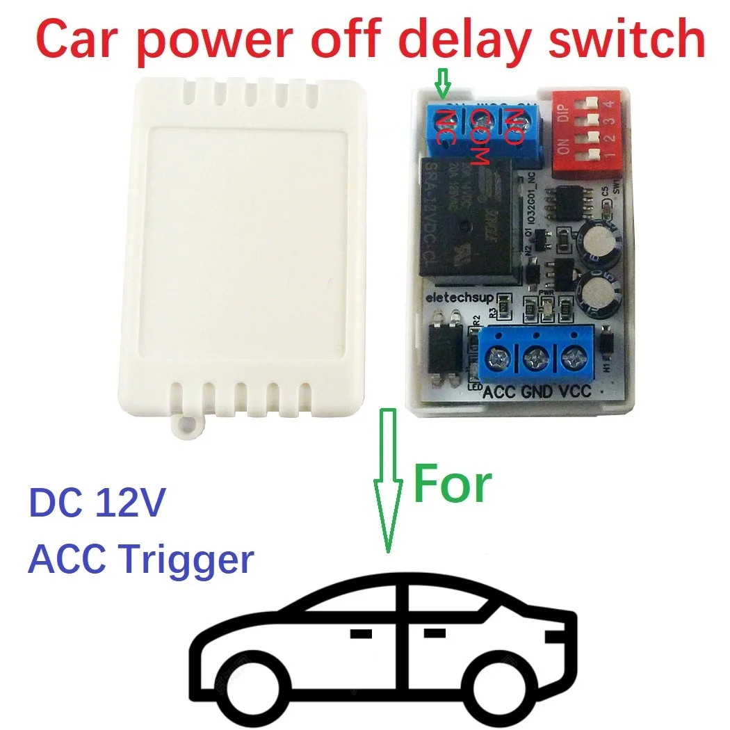 ACC Trigger Delay Poweroff Switch Module DC 12V Car Timing Relay for LED Storage Battery New