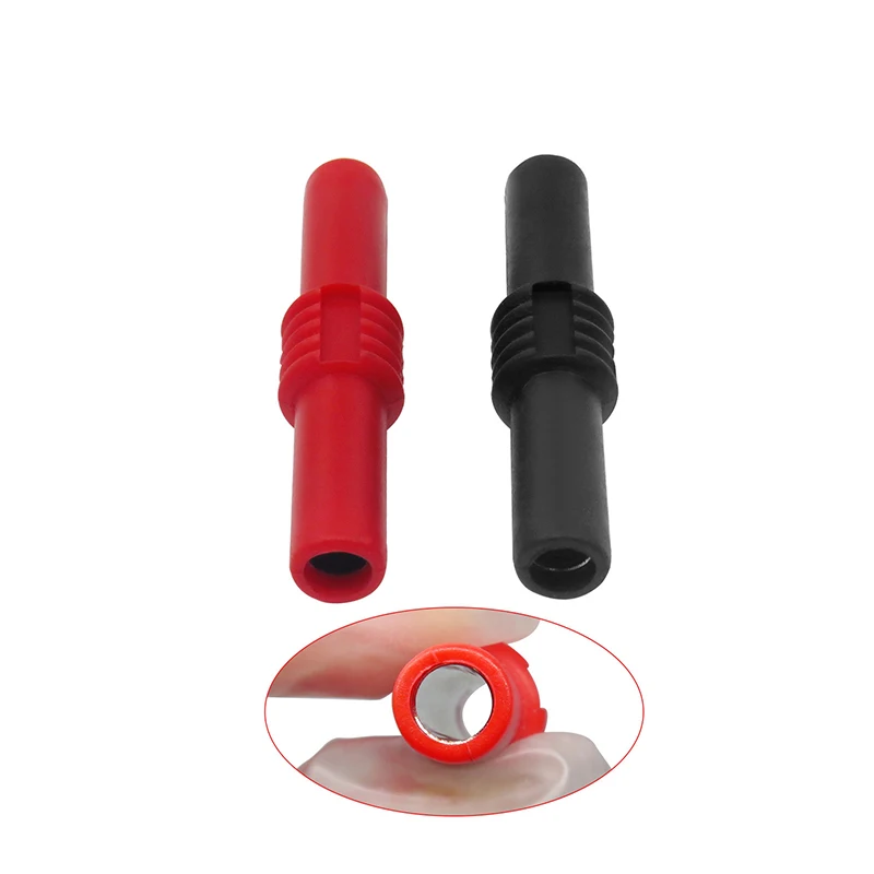 2 Pezzi Isolati Da 4Mm A 4Mm Spina A Banana Presa Femmina Connettore Accoppiatore Prolunga Adattatore Femmina Isolata Nero Rosso