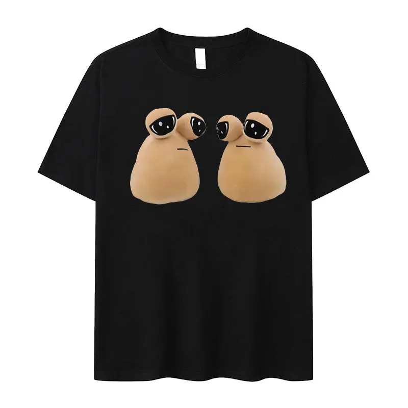 

Funny Pou Eyes Meme Graphic T-Shirt Men's Women O-Neck High Quality Fashion T-Shirts Summer Casual 100% Cotton Oversized T Shirt