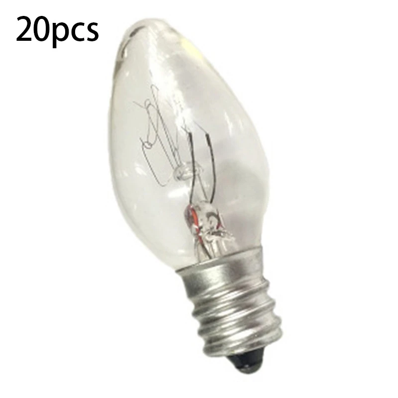 

20Pcs Night Light Bulb And Salt Lamp Replacement Bulbs C7 E12 Clear Glass Incandescent Bulbs
