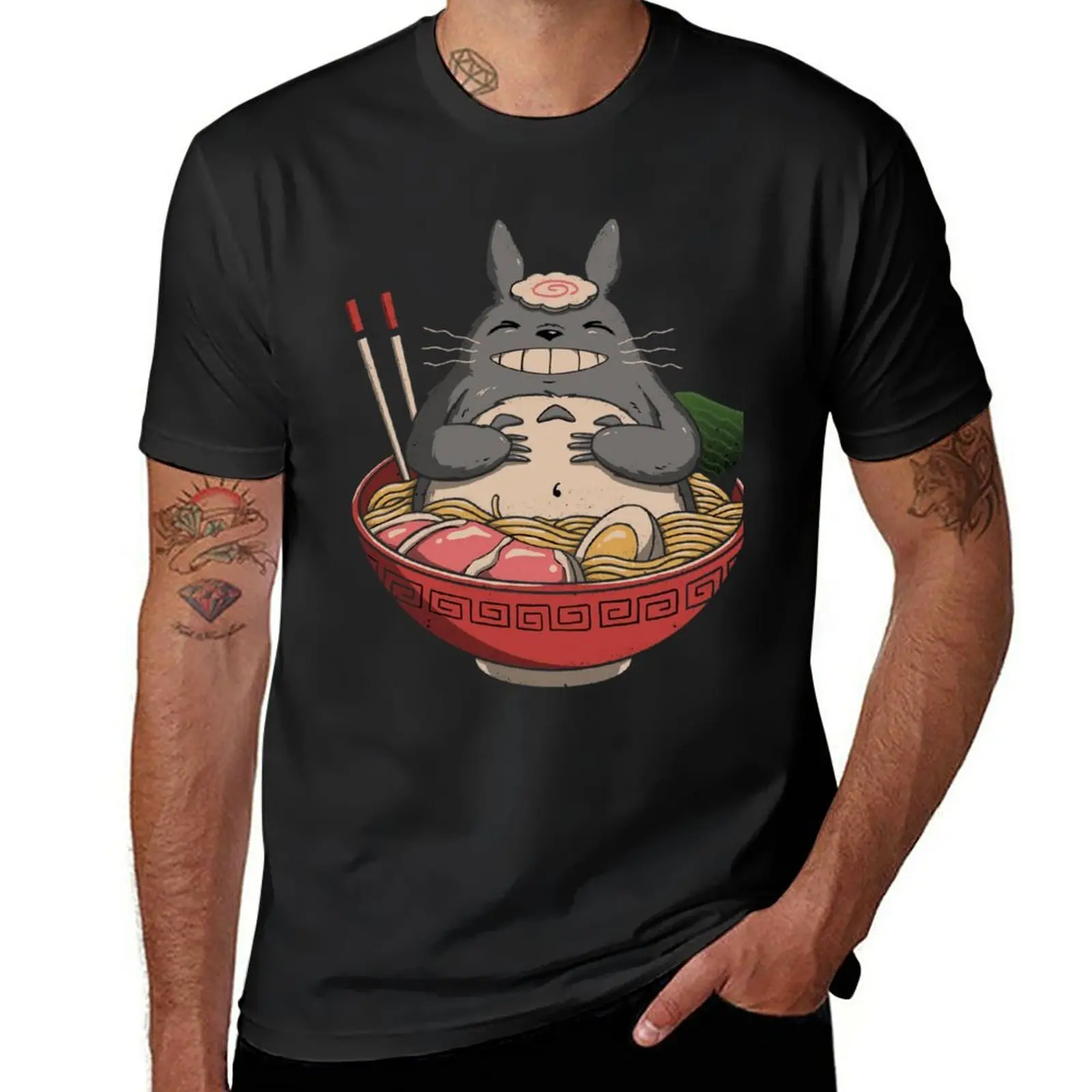 

New Cat Eating RAMEN Cute Noodles T-Shirt shirts graphic tees boys animal print shirt summer top big and tall t shirts for men