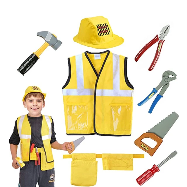 Kleinkind Bauarbeiter Kostüme Kinder verkleiden Kleidung Bau Spielzeug  Werkzeuge zum besten Geschenk für Kinder gesetzt - AliExpress