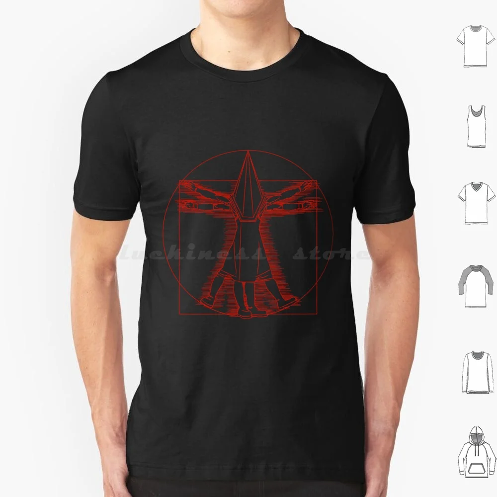 Vitruvian Pyramid Head ( Red ) T Shirt Cotton Uomo Donna Stampa Fai Da Te Silent Hill Horror Silent Hill 2 Silent Hill Pyramid Head
