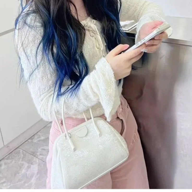 JIAERDI Chinese Style Versatile Beige Hand Bag Purse Women Fairycore Aesthetic Shell Bags Ladies Sweet Elegance Handle Wallets