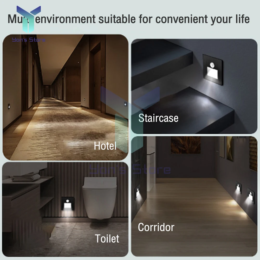 Motion Activated Bed Light Motion Sensor Night Light Bedside Lamp Illumination with Automatic Shut Off