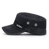 Unisex Baseball Cap Vintage Cadet Top Cap Washed Cotton Fashion Adjustable Flat Top Hat for Men Women 3