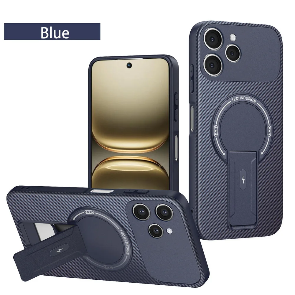 Carbon Fiber Invisible Stand Holder with Built-in Magnetic Ring Case