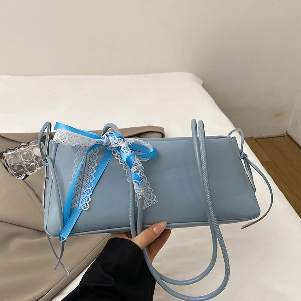 Trend PU Leather Work Shoulder Bag Large Capacity Simple Female Crossbody Bag Solid Color Commuting Bag Women Female