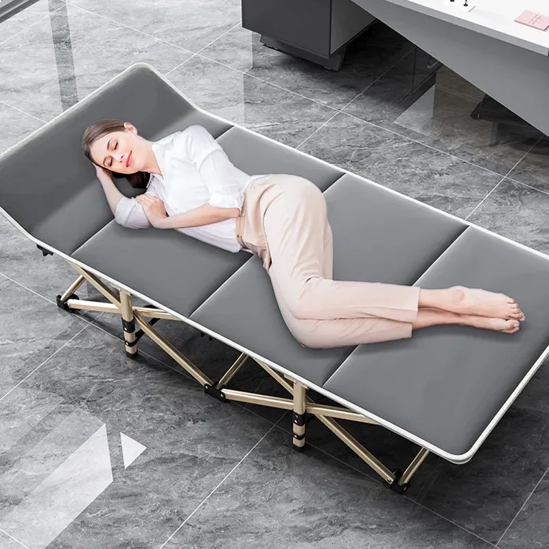 Outdoor Camping Folding Bed Lounge Chair Single Person Office Lunch Bed Household Portable Bed