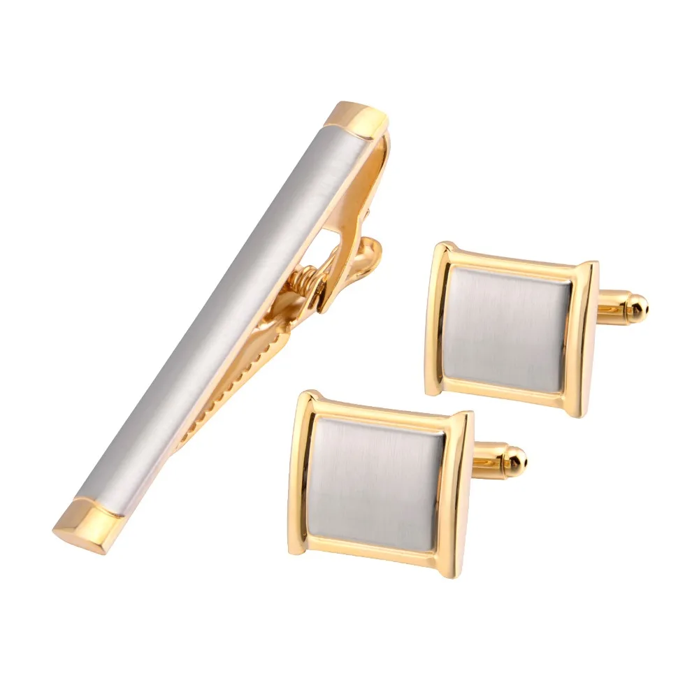 High Quality Cufflinks For Mens Luxury Tie Clip Set Golden High Quality