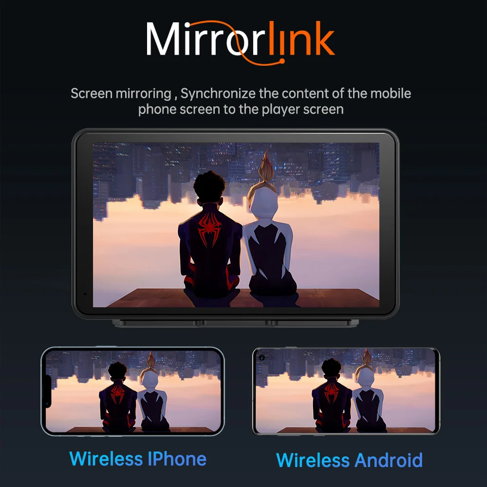 JIUYIN-reproductor de vídeo Multimedia para coche, 7 pulgadas, inalámbrico, Carplay, Android, pantalla táctil Universal portátil con Bluetooth AUX 4
