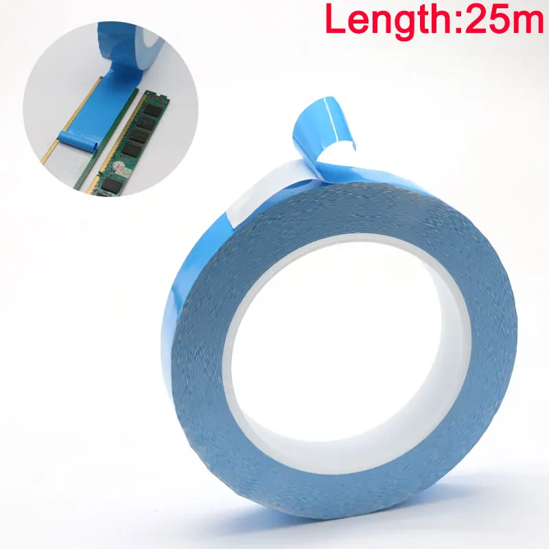 

Width 8/10/12/20/25/30/40/50 mm Transfer Tape Double Side Thermal Conductive Adhesive Tape for Chip PCB LED Strip Heatsink Blue