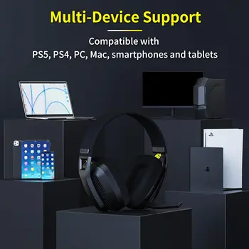 BINNUNE BW06 2.4GHz Wireless Gaming Headset with Mic for PS5 PS4 PC Mac Playstation Bluetooth Gaming headphone with Microphone 6