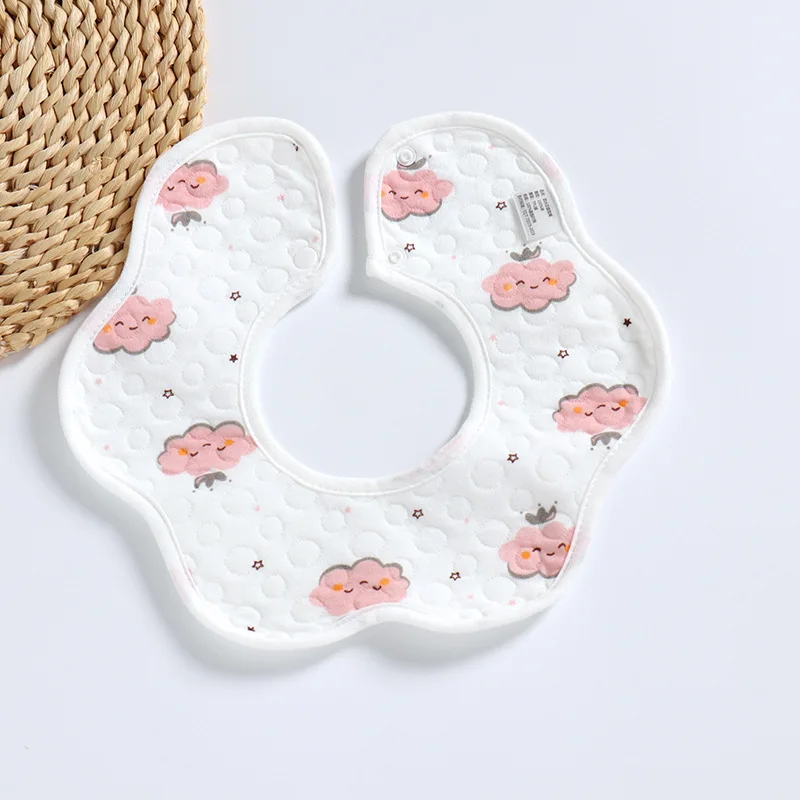 Newborn Baby Boy Girls Cute Saliva Towel Cotton Infant Round Feeding Double Layer Bandana Bibs 360 Degree Waterproof Floral Bib new born baby accessories	 Baby Accessories