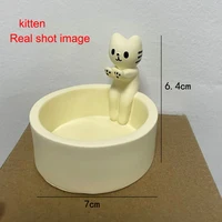 Ins Cartoon Cat Fire Ceramic Candlestick Crafts Household Decoration Atmosphere Holiday Gift High Temperature Resistance 6