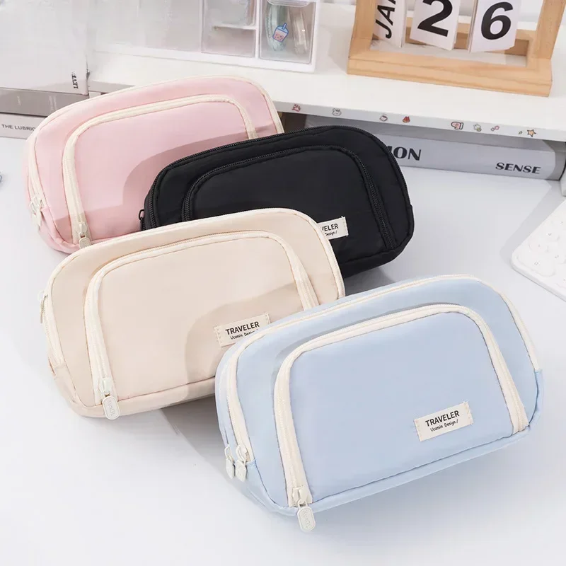 3 Layers Large Capacity Pencil Bag Aesthetic Pen Case Big