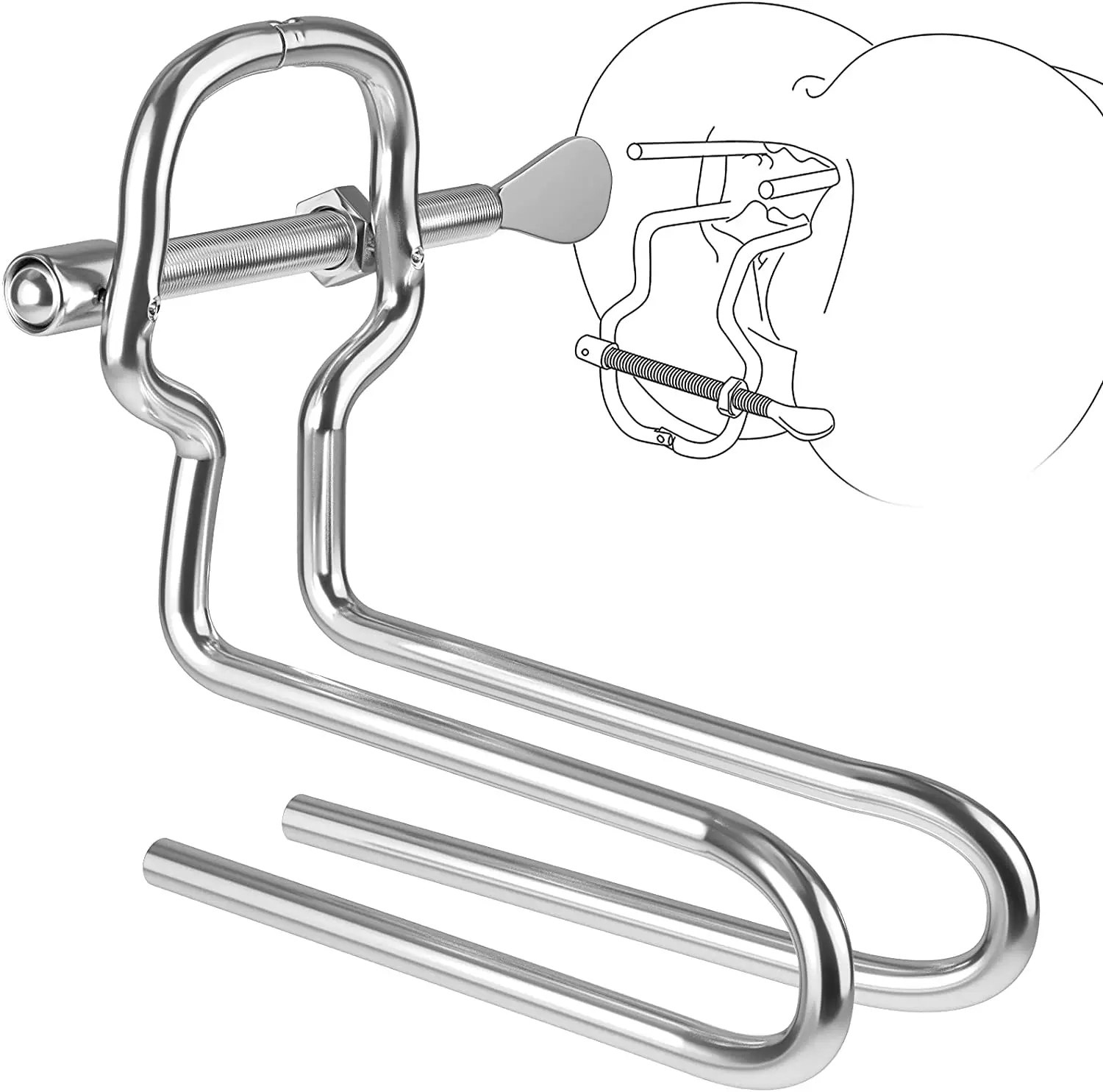 Runyu Metal Speculum Anal Dilator SM Manual Adjustment Extender Sex Toys anal plug dilator