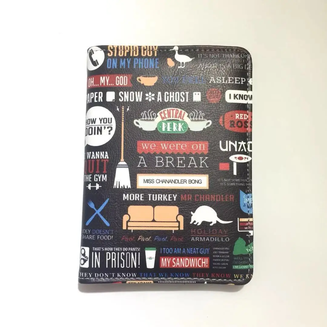 Friends Central Perk Passport ID Card Holder PU Leather Covers Unisex Travel Accessories Multi Use Wallet