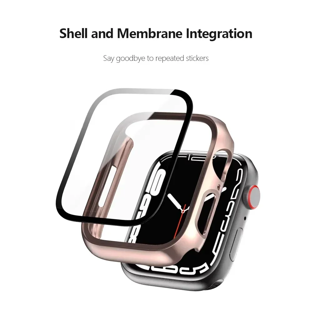 Durable Glass Screen Protector & Protective Bumper Case for Apple Watch Accessories