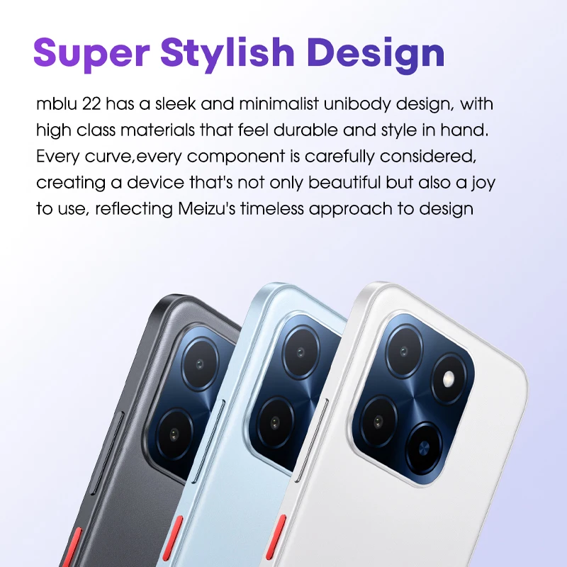 World Premiere Global Version Meizu Mblu 22 Smartphone 90Hz 6.67