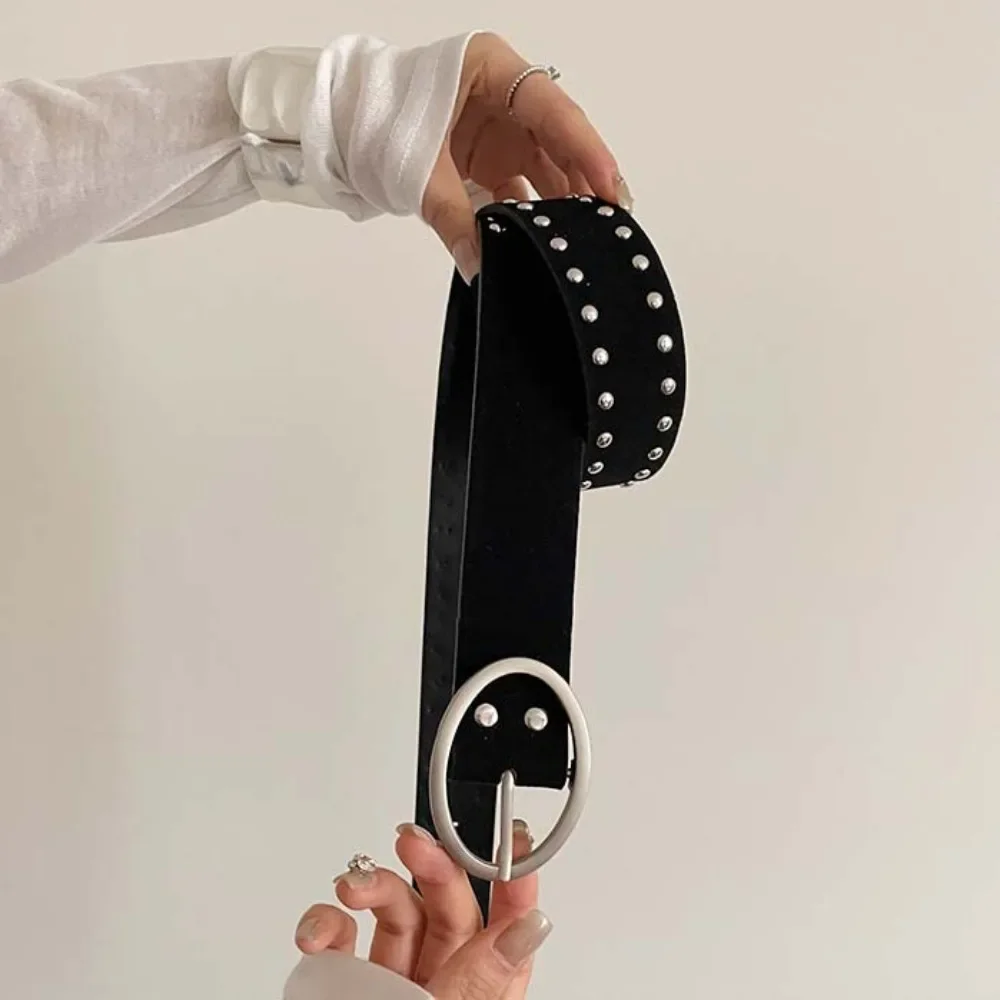 Hosen Dekoration Einstellbare Nieten Taille Gürtel Punk Retro Y2K Breiten Gürtel Amerikanischen Stil Jeans Dekor PU Leder Bündchen Geschenk – Detail 12