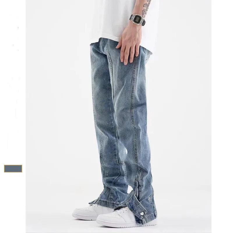Blue Jeans 2023 Fashion new simple style jeans men's straight loose pants trend handsome pants Designer Vintage