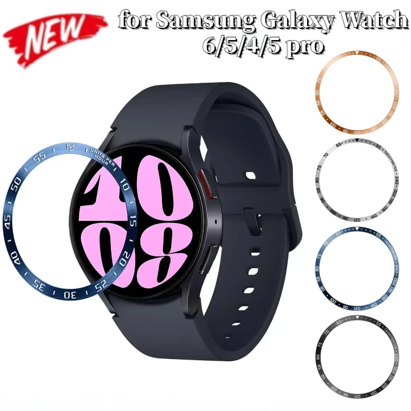 

Metal Bezel for Samsung Galaxy Watch 6/5/4/5 pro 40mm 44mm Time/Speed Scale Frame Protective Ring Watch 6/4 Classic 47mm 46mm