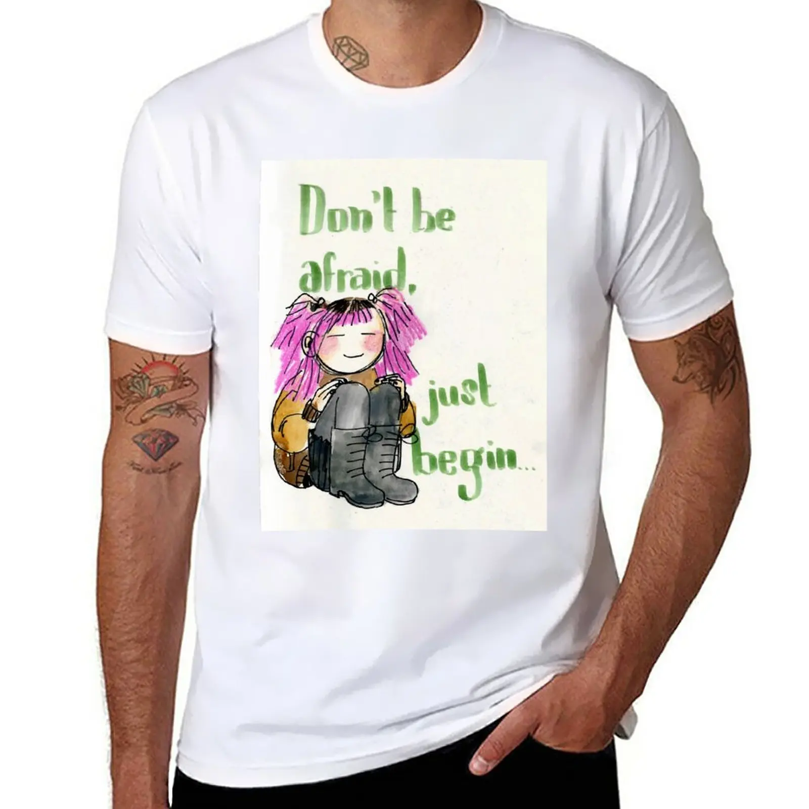 New Don't Be Afraid T-Shirt custom t shirts design your own anime tops boys animal print shirt mens graphic t-shirts funny