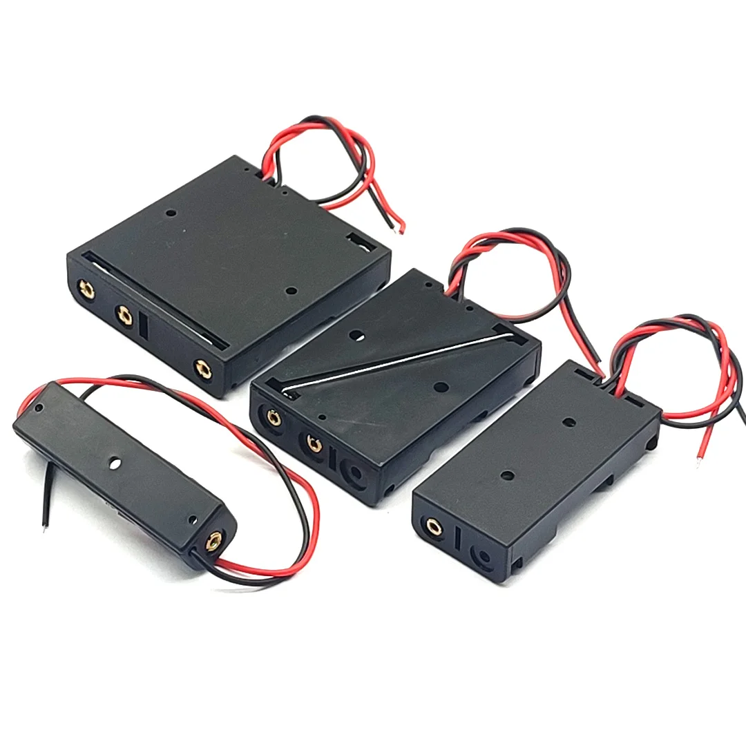 AAA Battery Case 1/2/3/4 Slot Battery Box Holder Leads 1 2 3 4 Slots AAA Storage Box battery storage box battery case battery holder battery box