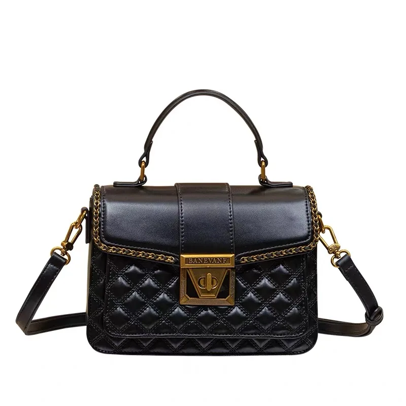 Light luxury brand diamond grid handbag for women 2025 new