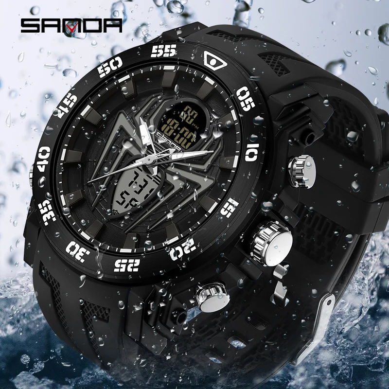 Men's Spider Design Sports Watch - Stainless Steel Quartz Wristwatch With Hollow Dial