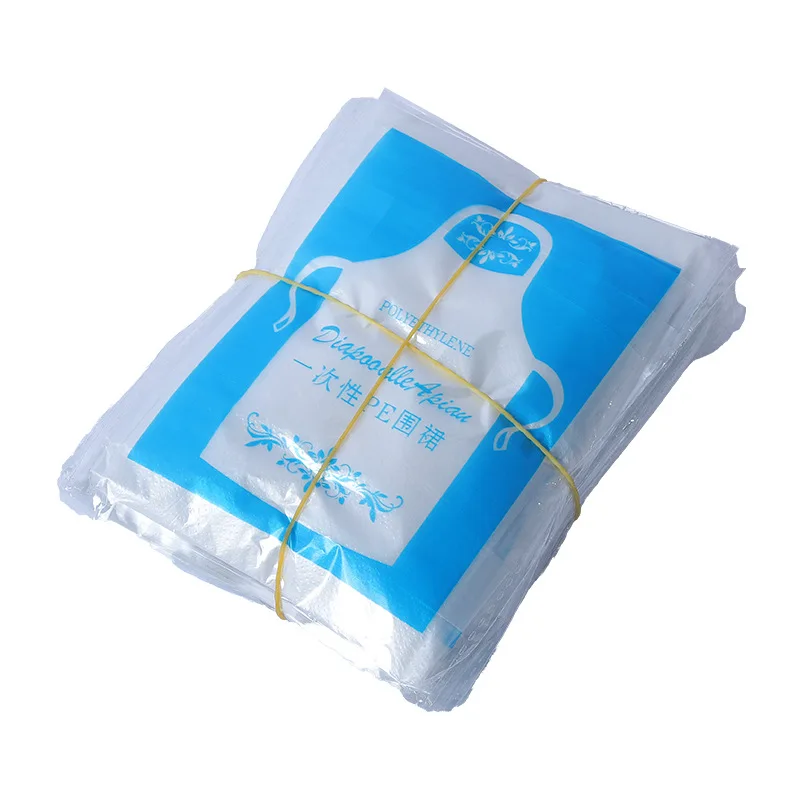 Femme HKACSTHI Lot De 50 Tabliers Jetables Pour Enfants - Cuisine Et Peinture - Transparent, Taille Unique Tablier Plastique