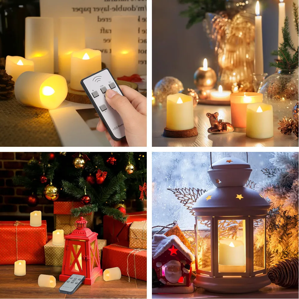 Bougies LED Rechargeables – Flamme Vacillante – Télécommande Et Minuterie – Pour Décoration Halloween, Noël, Mariage – Lot De 6