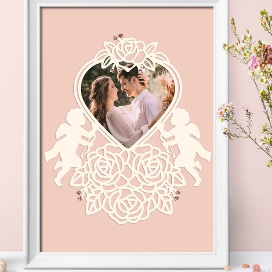 

Metal Cutting Dies Angel frame Wedding Cut Die Craft Decoration Scrapbook Paper Craft Knife Mould Blade Punch Stencil Die