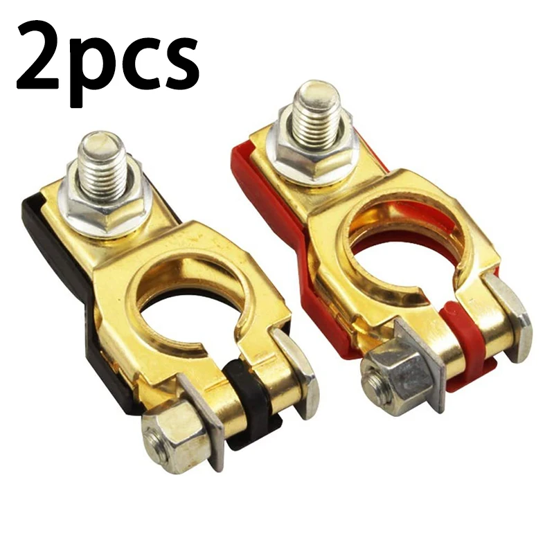 2Pcs Batteria Terminale Ottone Connettore A Scollegare Auto Morsetti