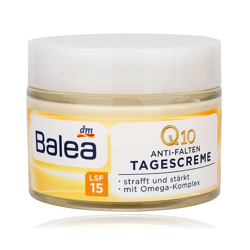 Balea Q10 SF15 Anti Wrinkle Face Day Cream Omega Complex Tighten Strengthen Skin Resistance Elasticity Moisturizing Energy